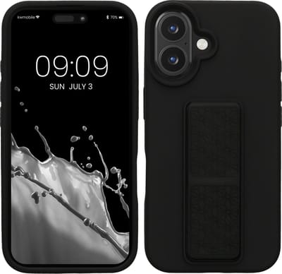 kwmobile back cover voor smartphone - geschikt voor Apple iPhone 16 - 1x beschermhoesje van kunststof - In zwart