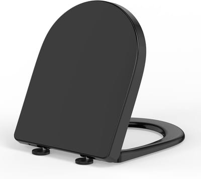 Toiletbril Zwart - Zitting Toilet - Badkamer Vernieuwen - Soft Close Deksel - 45x36 cm - Zwart