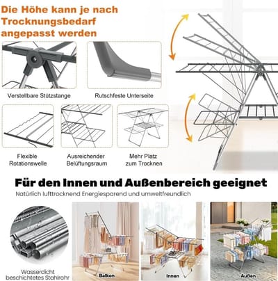 Luxe wasrek – droogrek – inklapbaar - wasdroogrek