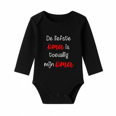 Romper De liefste Oma is toevallig mijn Oma - zwart - lange mouw