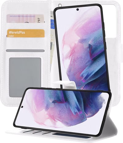 Hoesje - 2 in 1 - Geschikt voor Samsung Galaxy S21 Ultra - Met Uitneembare Hard Cover - Kunstleer - Bookcase - Wallet Case - Met Pasjeshouder - Book Case - Uitneembaar - Pashouder - Telefoonhoes - Zwart