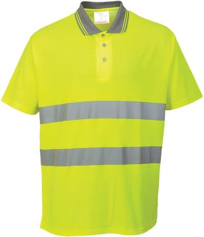 Portwest Hi-Vis Katoen Comfort Poloshirt K/M S171 - Geel - 4XL