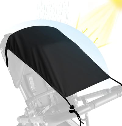 Zonnekap kinderwagen - Wind en waterdichte zonnekap voor kinderwagen - Zwart