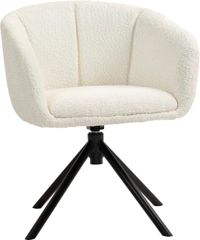 HOMCOM draaifauteuil, 360° draaibaar - Relaxstoel, loungestoel - Crèmewit