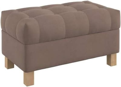 Opbergbank - Voetenbank - Zitruimte Creëren - Knopploftering - 80 cm breed - Bruin