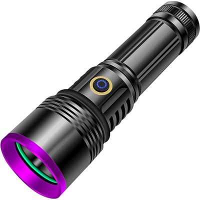 365nm UV-zaklamp met LED-licht, oplaadbare USB, blacklight, urinedetector, houten lamp, voor de kleuren hars, perzik, schorpioen, mineraal en amber, inclusief batterij.