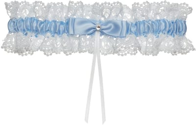 Dailygoods - Bruiloftskousenband met Strik in Blauw voor de Bruid