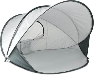 Deryan Luxe Pop Up Strandtent XXL - Anti-UV 50+ - Zilver