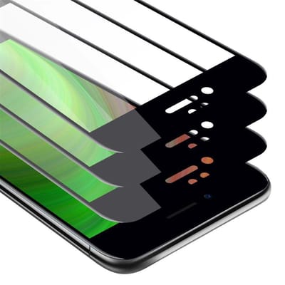 Cadorabo 3x Screenprotector geschikt voor Apple iPhone 6 / 6S Volledig scherm pantserfolie Beschermfolie in TRANSPARANT met ZWART - Getemperd (Tempered) Display beschermend glas in 9H hardheid met 3D Touch