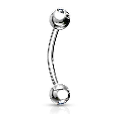 Piercing rond basis steentje extern 1.2x6x3 - zilver - LMPiercings