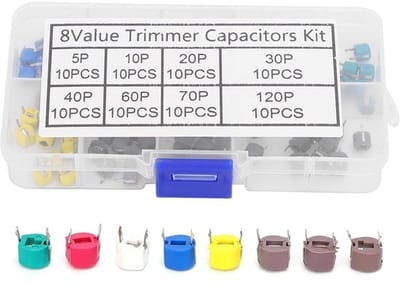 Trimmer Capacitor Kit - Verstelbare Capaciteit - Ideaal voor Elektronische Toepassingen - 80Pcs - Precisie en maatwerk - Geschikt voor ho...