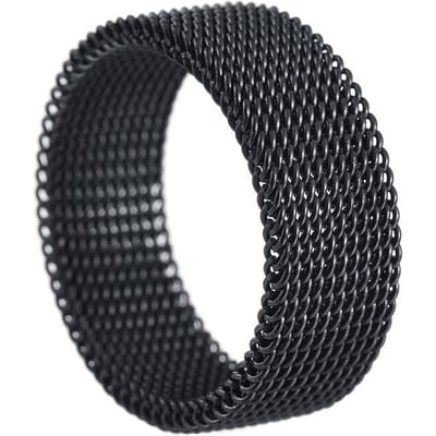 8mm Brede Roestvrijstalen Ring Titanium Koppelringen Vervormbare Mesh Ring O Mannen Sieraden Trouwringen Punk Anillos Mujer 8 black