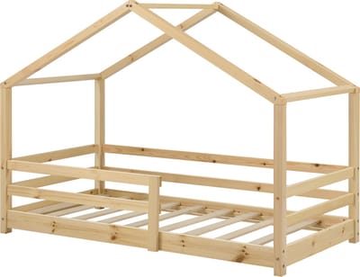 Kinderbed huisbed met uitvalbeveiliging 80x160 hout