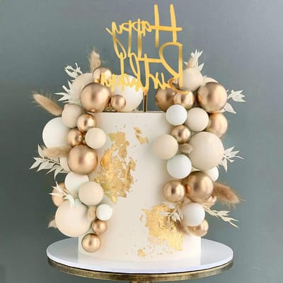 50 Stuks Boho Taartdecoraties, Kleurrijke Ballen voor Taartversiering, Ballen Toppers voor Verjaardagen en Feestelijke Gelegenheden