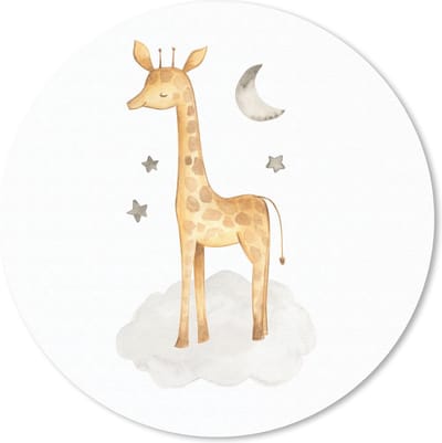 Muismat rond 20x20 cm - Mousepad Giraf - Jungle - Wolk - Ronde muismatten