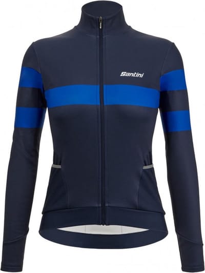 Santini Fietsshirt lange mouwen Dames Zwart - Coral Bengal - Women Thermal Jersey Black - L