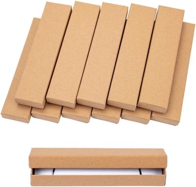 20 Stuks Kraft Papieren Sieraden Dozen - Kartonnen Dozen voor Armbanden, Kettingen en Oorbellen, Rechthoekig, Burlywood, 170×40×25mm