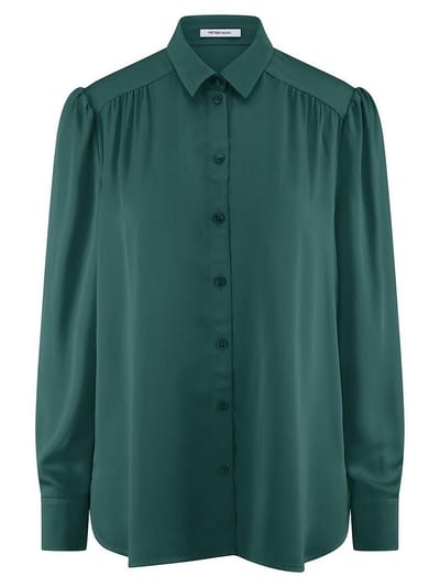 Blouse lange mouwen Van Peter Hahn turquoise