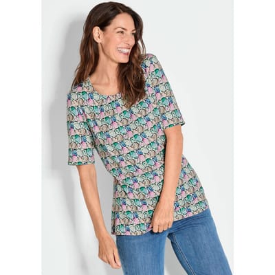 Goldner Shirt met print Multicolor shirt met halflange mouwen en ronde hals
