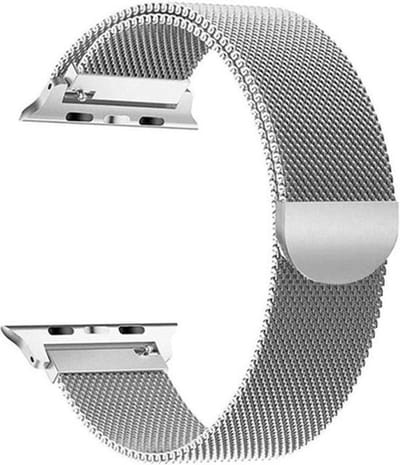 Milanese band zilver geschikt voor Apple Watch 1/2/3/4/5/6/7/8/9/10/SE 42/44/45MM - Magnetisch