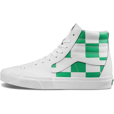 Vans Sk8-Hi 'Leather Check - True White Fern Green' 36