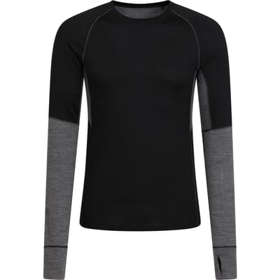 Mountain Warehouse Heren Ultra Merino Wol Ronde Hals Base Layer Top (Zwart)