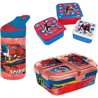 Spiderman lunchset; lunchbox, snackbox en drinkfles