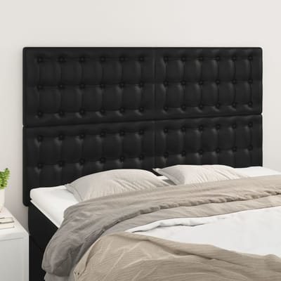 vidaXL - Hoofdbord - zwart - 144x5x118/128 - cm - kunstleer
