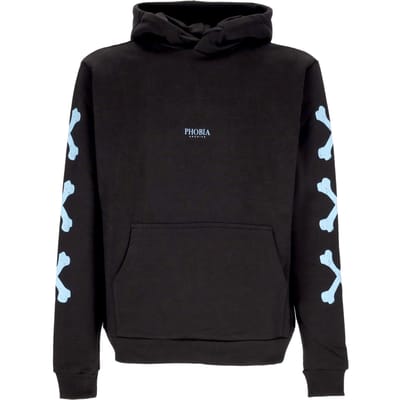 Cross Bones Hoodie Lichtgewicht herenhoodie Zwart/lichtblauw