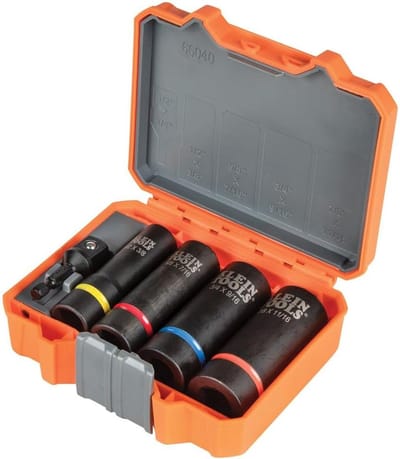 Slagdopset 5-delig - Gereedschapsset Doppen - Auto Reparatie - 12-Punts Ontwerp - 1/2-inch Aandrijving - Meerkleurig
