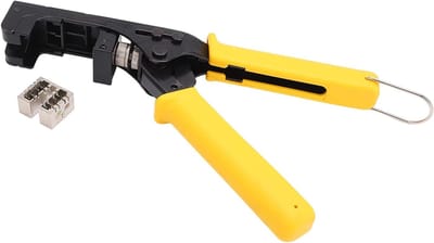 Ratel Krimptang - Netwerktang - Netwerk Kabels Maken - Verstelbaar Instelwiel - RJ45 Keystone - Zwart