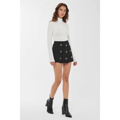 Hoge Taille Plisseerrok Mini