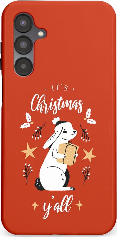 Casetastic hoesje geschikt voor Samsung Galaxy A16 - Dubbellaagse bescherming - Kerst Konijntje Flappie - Fashion Case - Terracotta