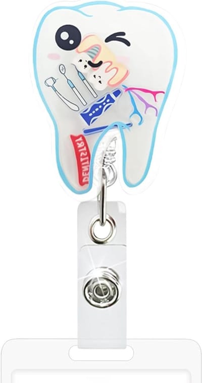 ID-kaarthouder clip - Naambordjes houder - Personeel identificatie - Intrekbare klem - 32 cm diameter - Zwart