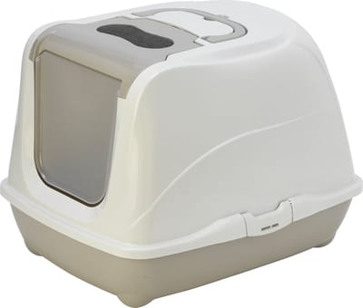 Moderna - Kattenbak - Flip cat Jumbo - Warmgrijs/wit - 41,0x43,9x57,6 cm