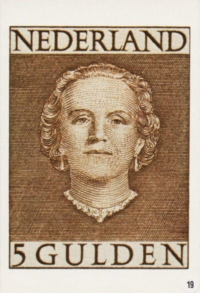 Briefkaart met afbeelding Koningin Juliana postzegel