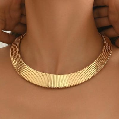 1 stuk grove ketting voor dames, goud/zilverkleurige statement ketting, kraagketting, slabbetjesketting voor vrouwen en meisjes, punk sieraden voor speciale gelegenheden