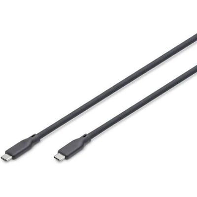 Digitus AK-300350-015-S USB-C-kabel USB 4.0 USB-C, USB-C stekker 1.5 m Zwart 16K UHD, 10K UHD, 8K UHD, 4K UHD, Met anti-kniktule, Silicone, Flexibel