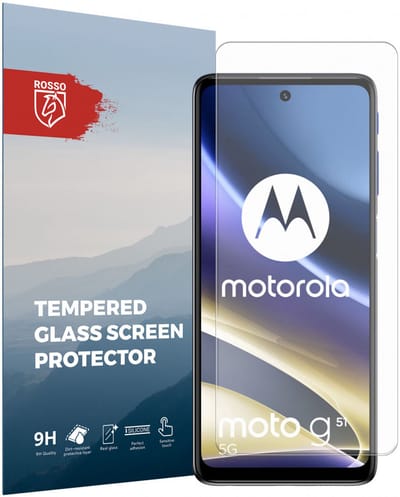 Rosso 9H Tempered Glass Screen Protector Geschikt voor Motorola Moto G51 | Glasplaatje | Beschermlaag | Beschermglas | 9H Hardheid