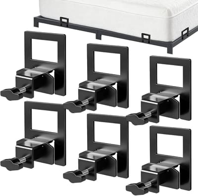 Set van 6 Matrassteunen met Antislip Functie, Verstelbare Matrasbeugels, Inclusief 12 Schroeven voor Stabiliteit en Comfort