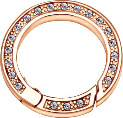 Quiges - RVS Verbindingsring Rosé Verguld 22mm met Zirkonia voor Kettingen en Hangers - EPC014