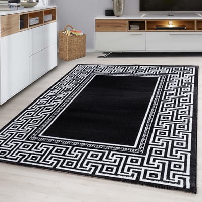 Flycarpets Jaden Modern Vloerkleed - Zwart / Wit - 120x170 cm - Laagpolig Tapijt Woonkamer
