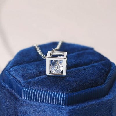 Topkwaliteit Uitgesneden Kubus Kristal Roségoud Kleur Hanger Ketting Sieraden Oostenrijkse Kristal Zyn279 Zyn425 blue