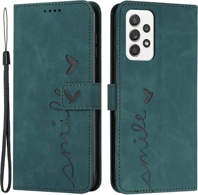 Coverup Hoesje - Geschikt voor Samsung Galaxy A33 Hoesje - Coverup Smile Book Case - Groen