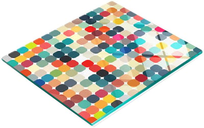 Keukenplank van gehard glas met grafische geometrische figuren, 60x52 cm