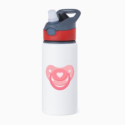 Hacebo® - Speen waterfles met rietje rood - Kind - Kinderen - Meisje - roze - cadeau voor een baby - water fles - 650ML