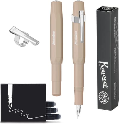 Kaweco - 1 Vulpen Sport Skyline Macchiato Fountain Pen - Breed - Oktogonal Clip Chrome - doosje vullingen