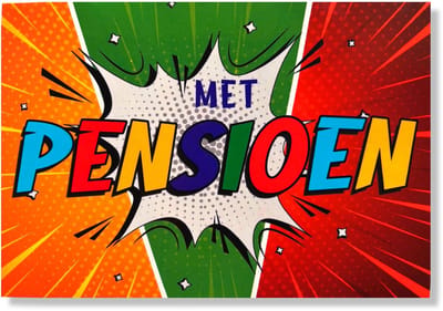 Met Pensioen! Hartelijk Gefeliciteerd - Pensioen Wenskaart - 12x17cm - Gevouwen kaart inclusief envelop - Pensioen / Stoppen met werken