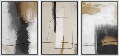Canvas Muurkunst Set - Ingelijste Prints Abstract - Woonkamer Decoratie - Lichtbestendige Inkt - 3x 16" x 24"