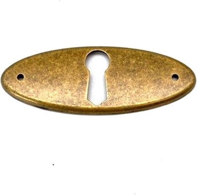 Sleutelplaat Messing antiek ovaal 65x24mm